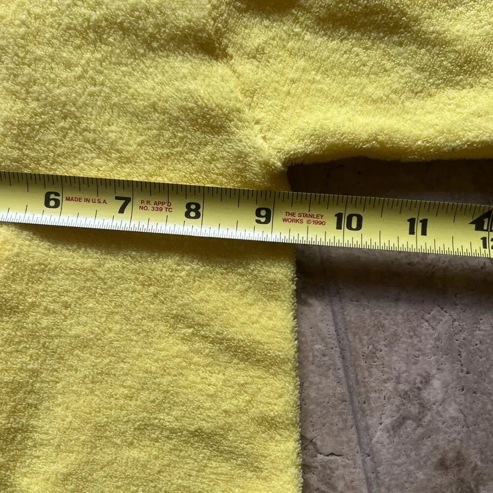 Vtg Terrycloth Sleeper Sunny Yellow Embroidered Dinosaur Retro Kidcore Kitschy
